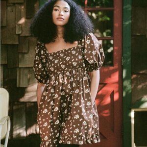 Christy Dawn Diana Mini Dress in Russet Brown Floral- NWT Size S